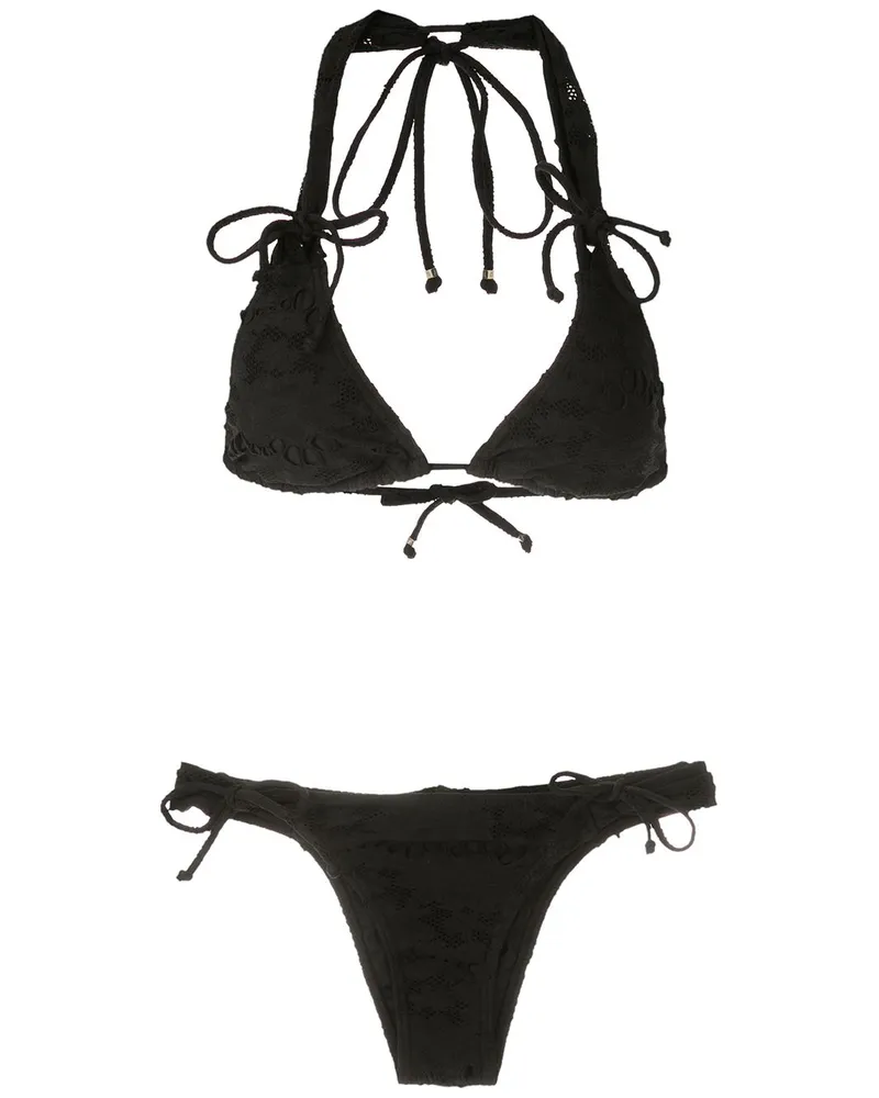 Amir Slama Triangel-Bikini - Schwarz Schwarz