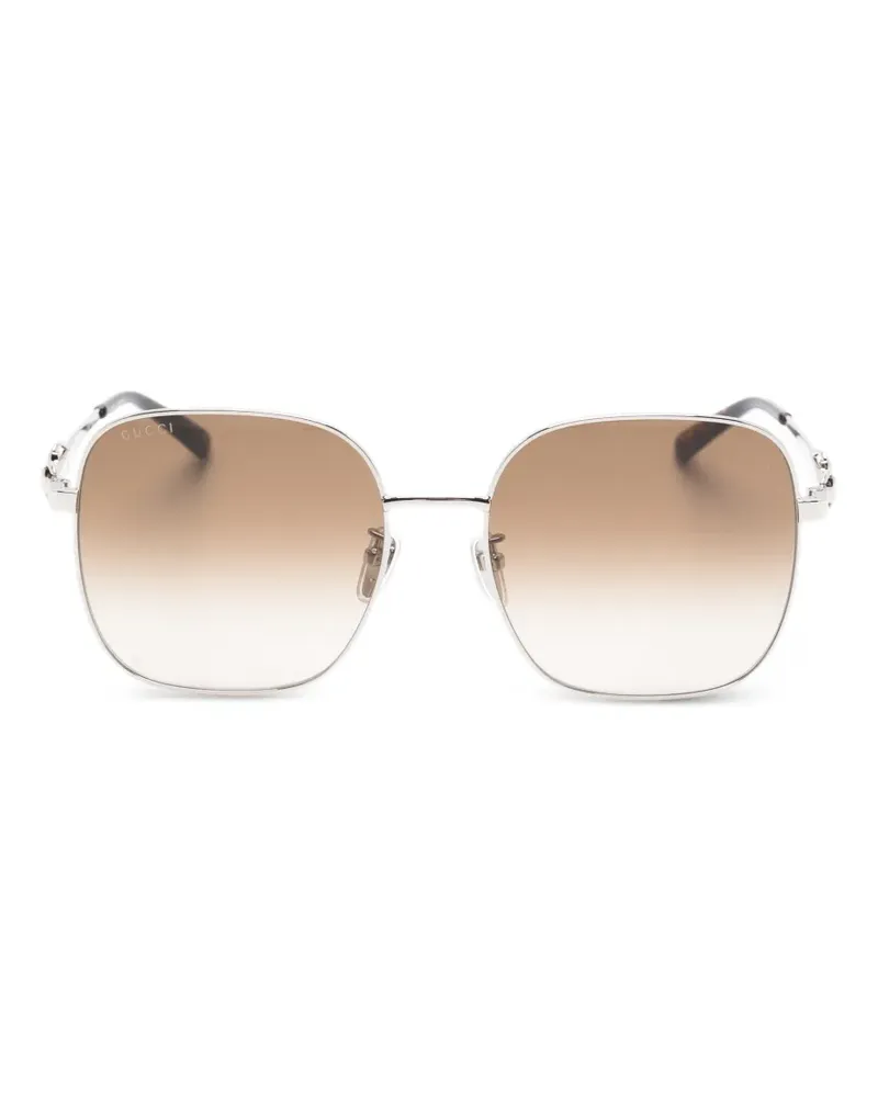 Gucci Sonnenbrille mit geometrischem Gestell - Silber Silber