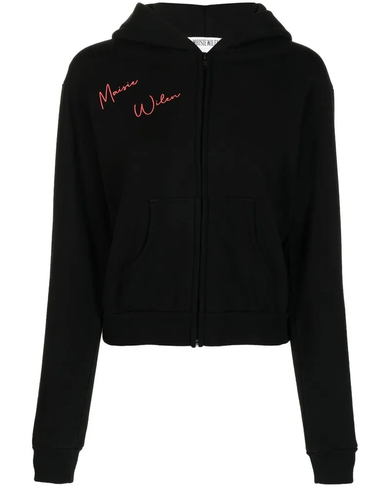 Maisie Wilen Hoodie mit grafischem Print Schwarz