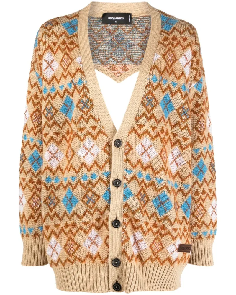 Dsquared2 Cardigan mit geometrischem Print - Nude Nude