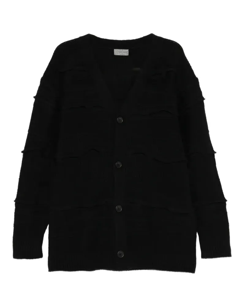 Yohji Yamamoto Cardigan mit V-Ausschnitt - Schwarz Schwarz