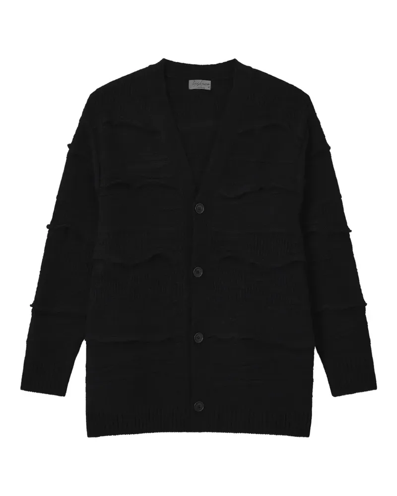 Yohji Yamamoto Cardigan mit V-Ausschnitt - Schwarz Schwarz
