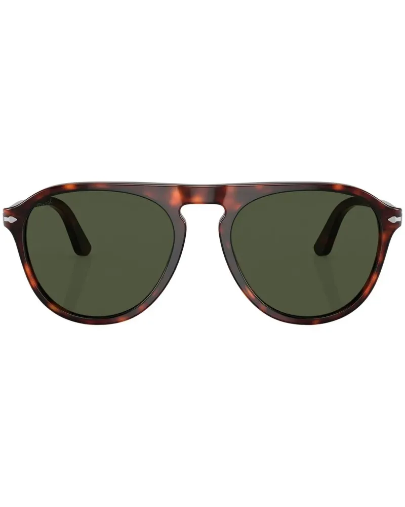 Persol Runde Sonnenbrille in Schildpattoptik - Grün Grün