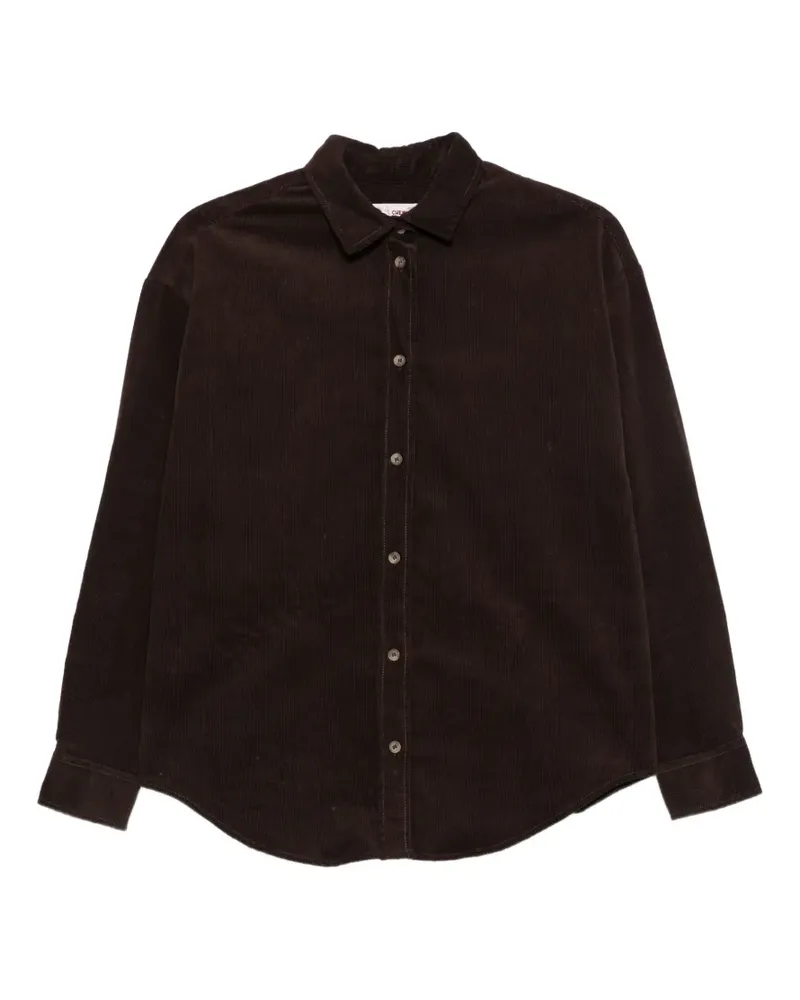 MC2 Saint Barth corduroy embroidered-logo shirt - Braun Braun