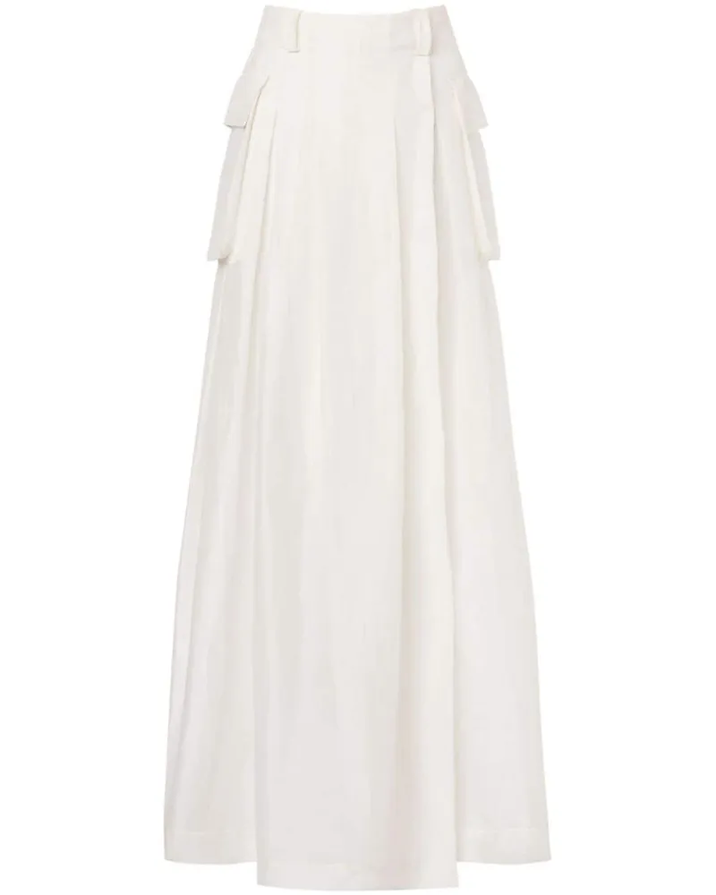 Alberta Ferretti Rock mit hohem Bund - Weiß Weiß