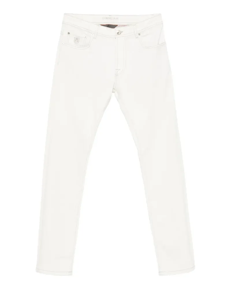 Corneliani Jeans mit Logo-Patch - Weiß Weiß