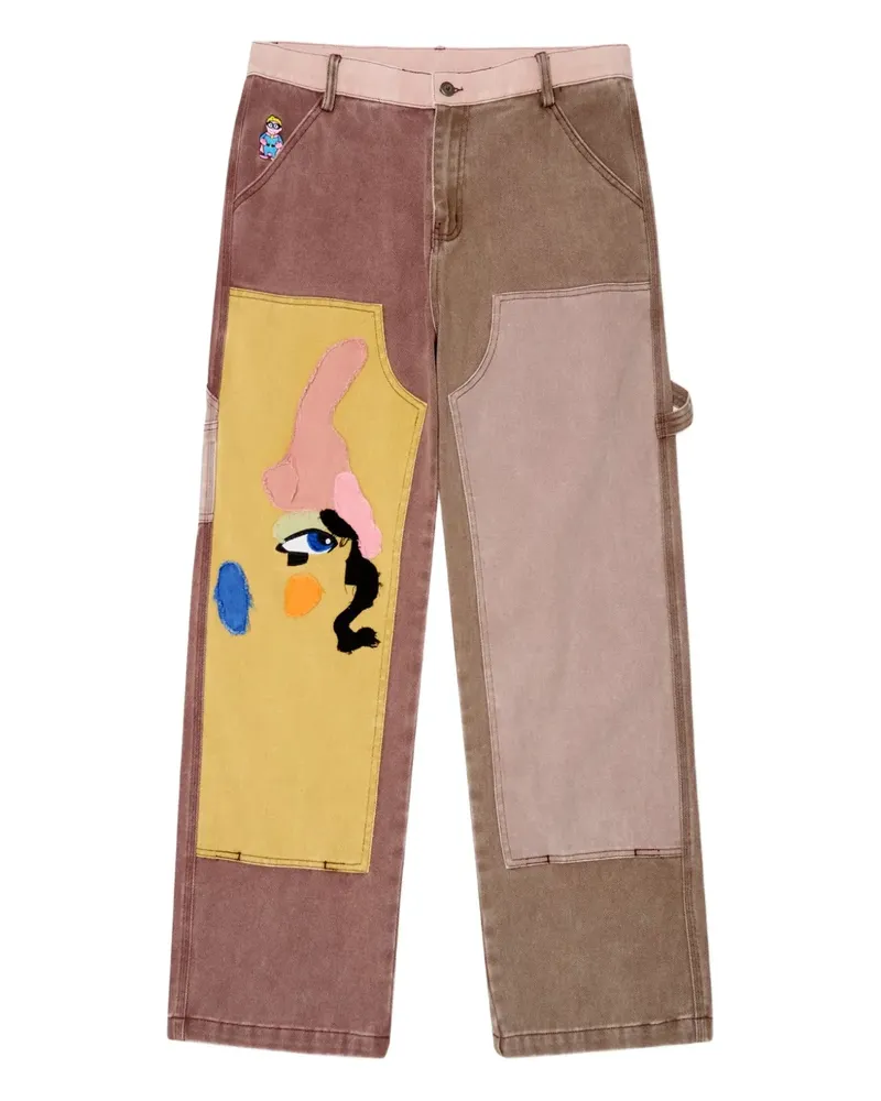 KidSuper Hose im Patchwork-Look - Braun Braun