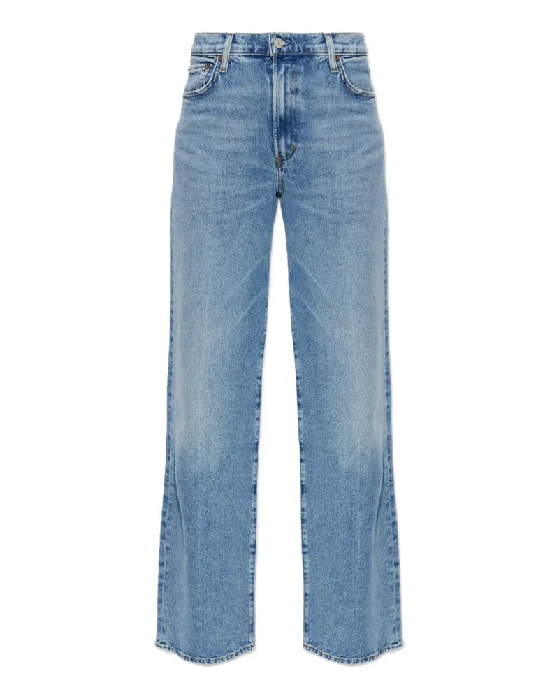 AGOLDE Halbhohe Straight-Leg-Jeans - Blau Blau