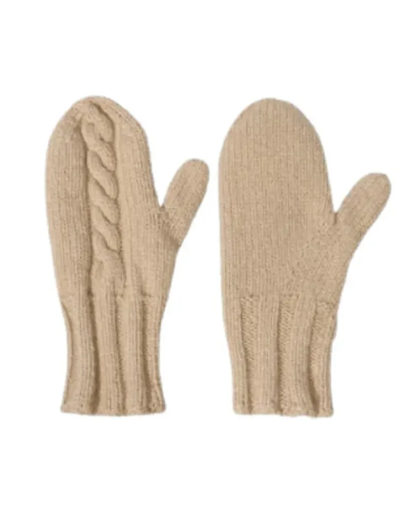 Malo Handschuhe mit Zopfmuster - Nude Nude