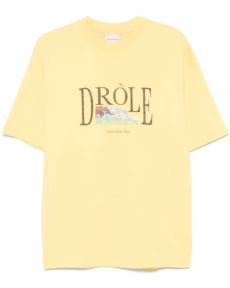 Drôle de Monsieur Le T-Shirt Tennis Court T-Shirt - Gelb Gelb