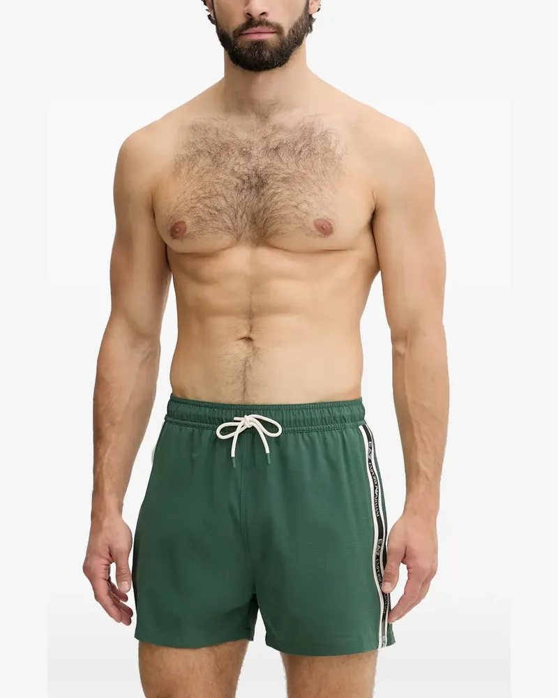 EA7 Badeshorts mit Logo-Streifen - Grün Grün