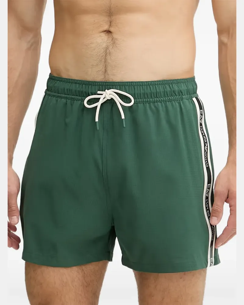 EA7 Badeshorts mit Logo-Streifen - Grün Grün