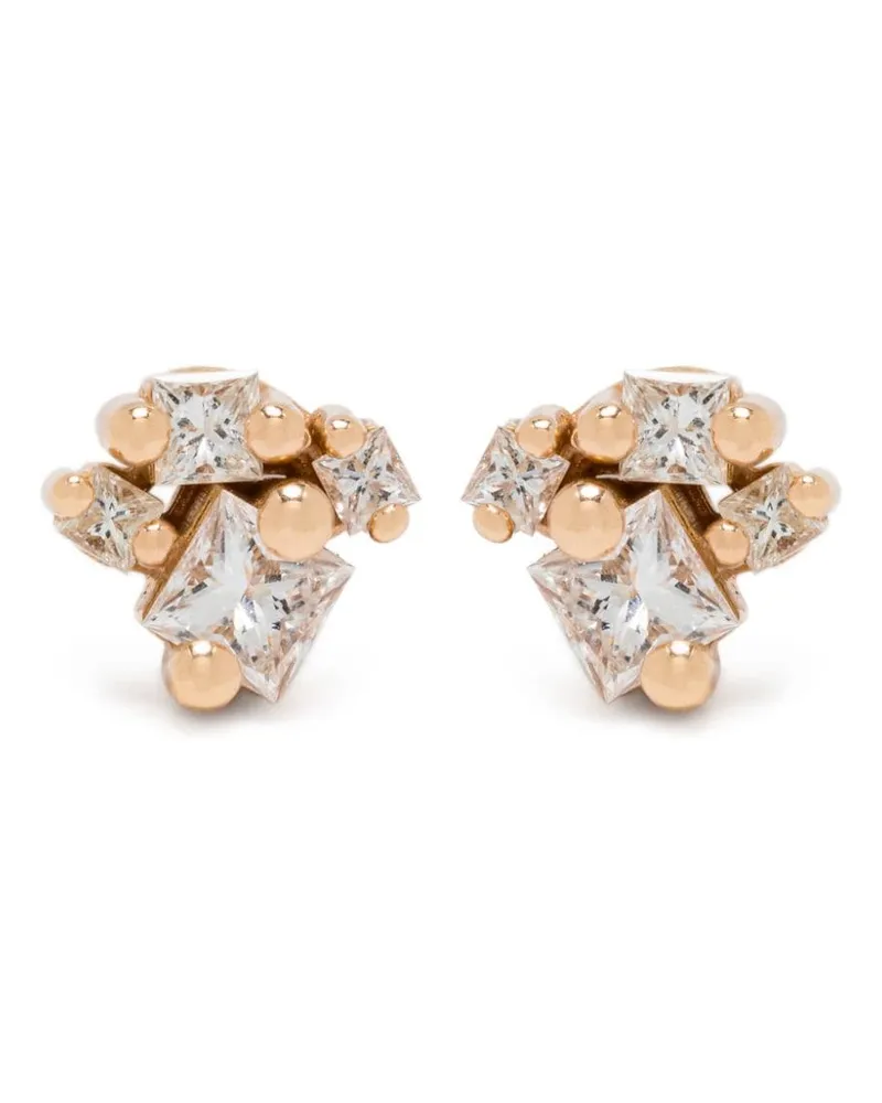 Suzanne Kalan 18kt Rotgoldohrringe mit Diamanten - Rosa Rosa