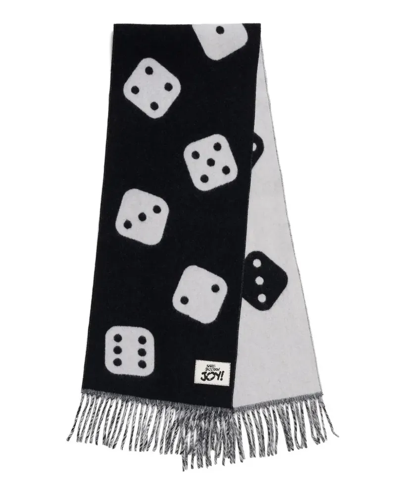Marc Jacobs The Dice Schal mit Fransen - Schwarz Schwarz