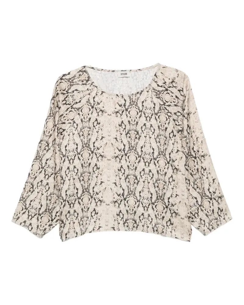 Drykorn Nialini Bluse mit Schlangenleder-Print - Nude Nude