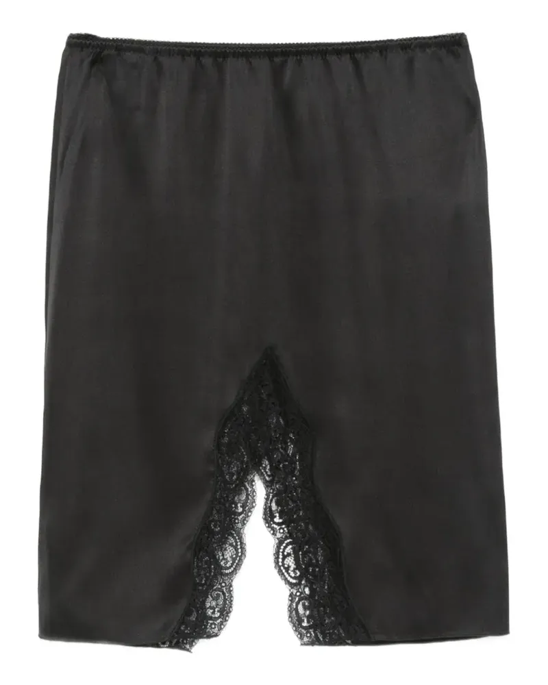 Saint Laurent Midirock mit Spitze - Schwarz Schwarz
