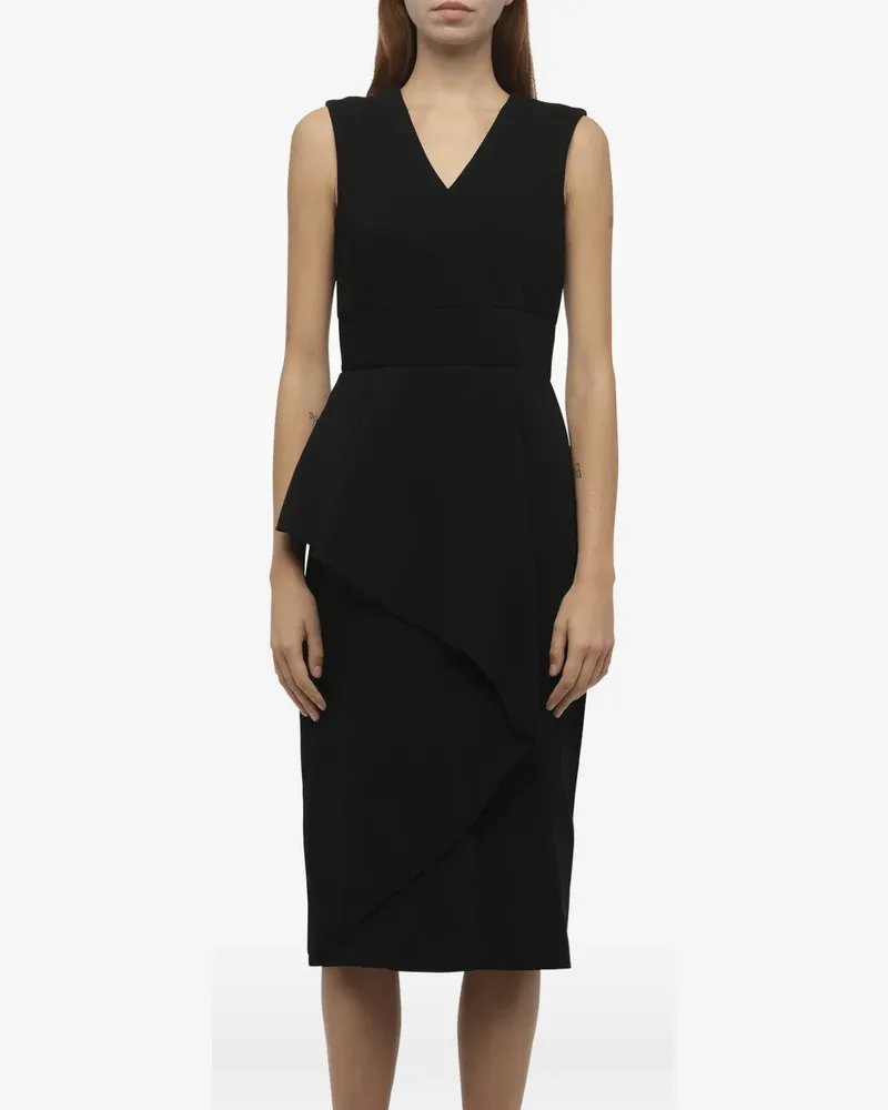 Alexander McQueen peplum-waist wool dress - Schwarz Schwarz