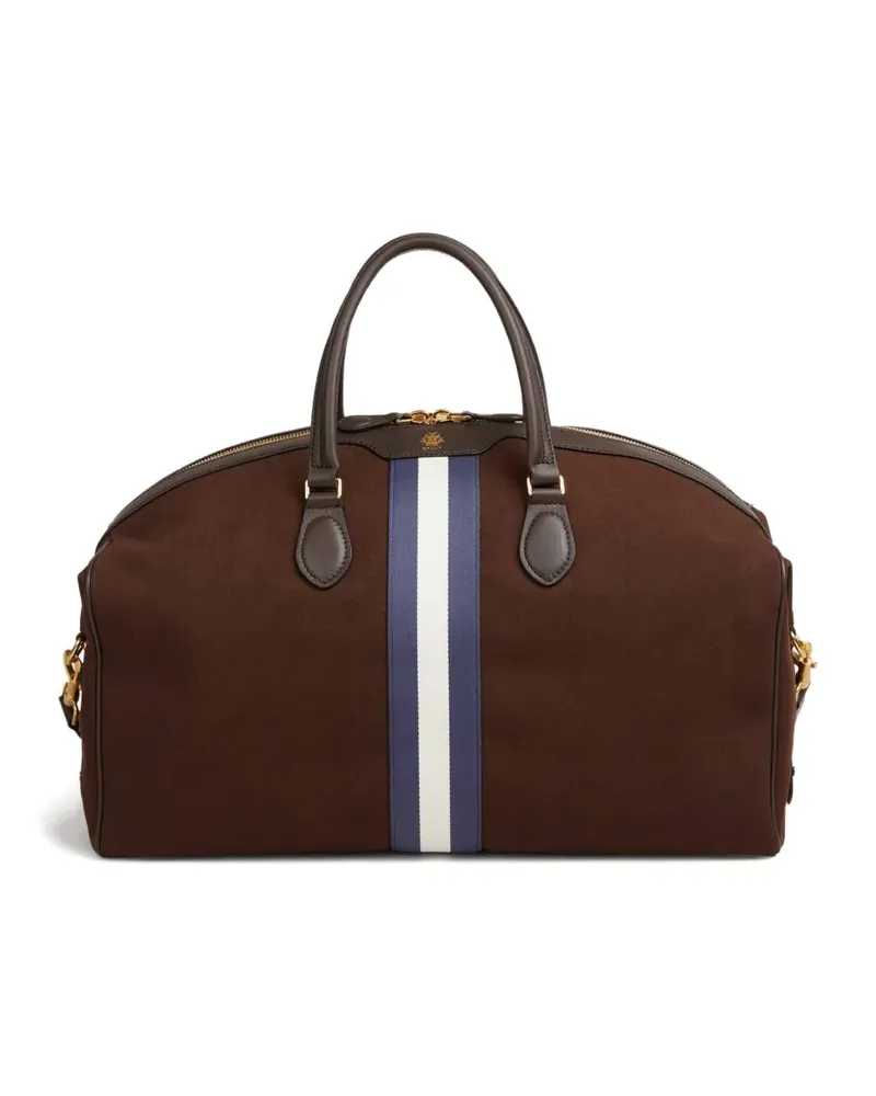 Bally Gestreifte Reisetasche mit Logo-Detail - Braun Braun