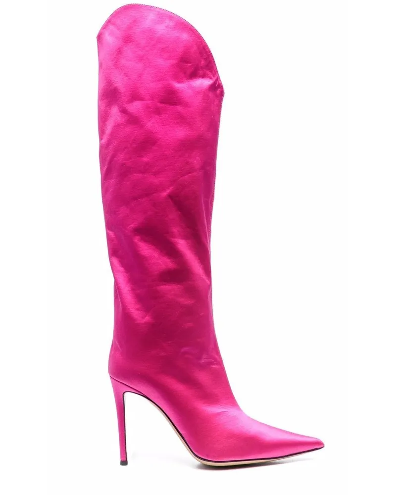 Alexandre Vauthier Alex Satin Stiefel Rosa