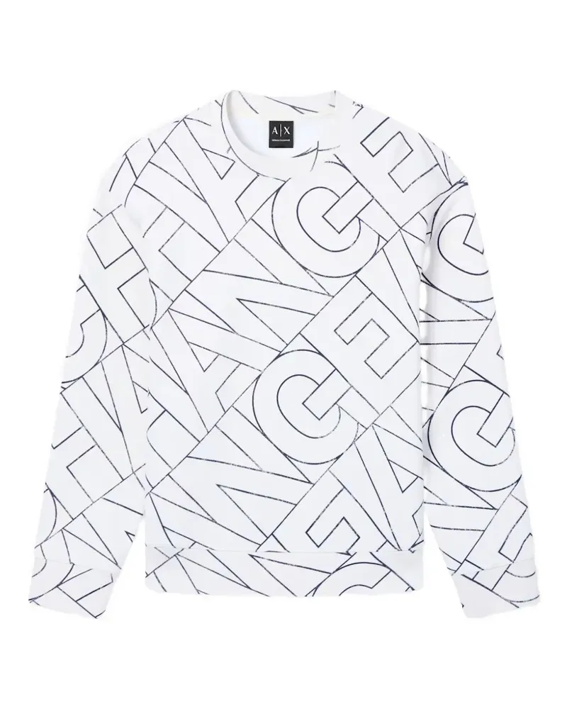 Armani Exchange Sweatshirt mit Logo-Print - Weiß Weiß