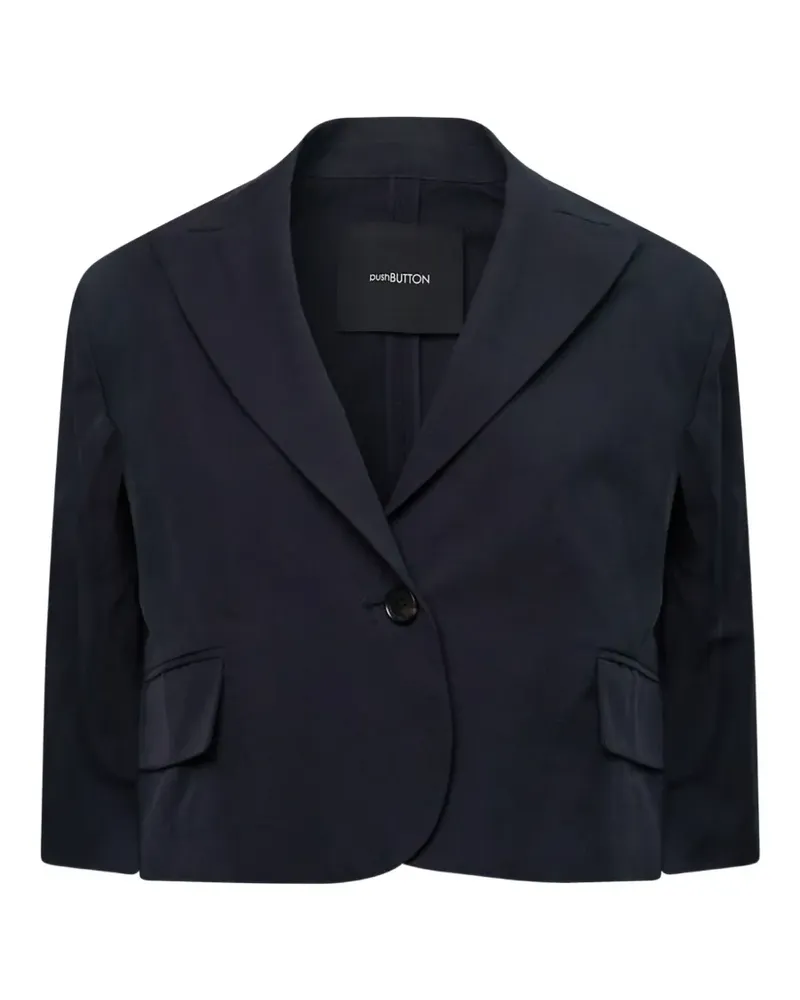 pushBUTTON flap-pocket cropped blazer - Blau Blau