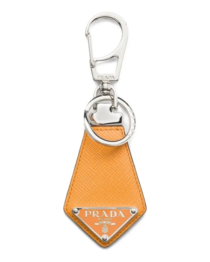 Prada Saffiano leather keychain - Orange Orange