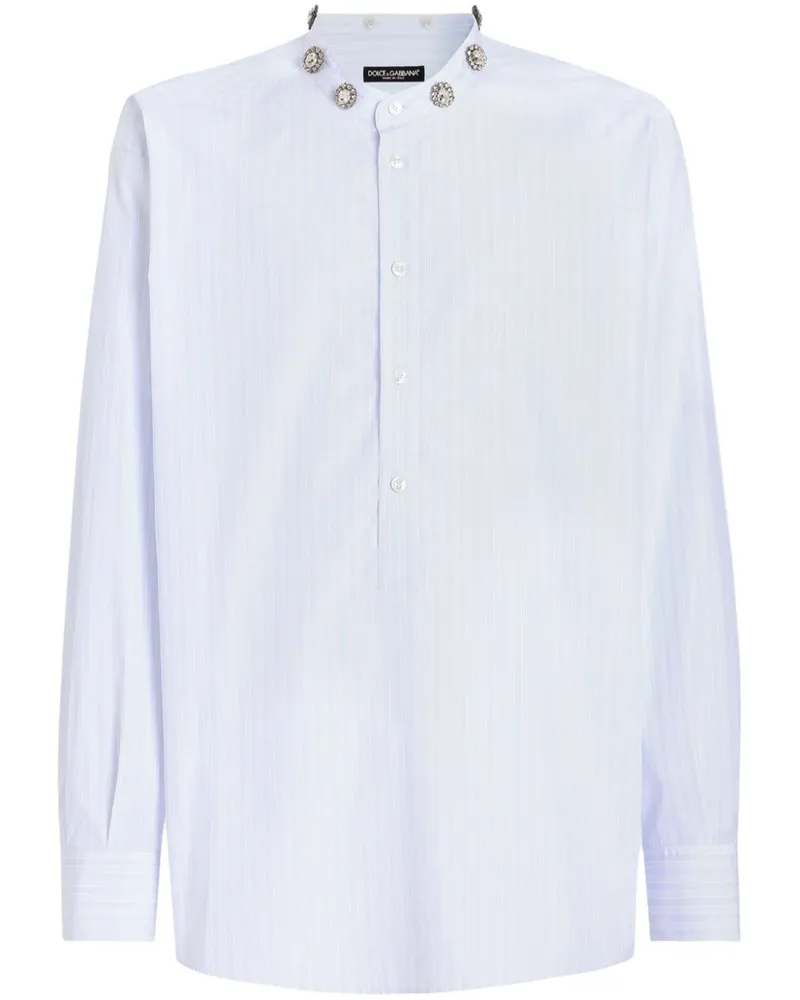 Dolce & Gabbana Hemd mit Kristallen - Blau Blau