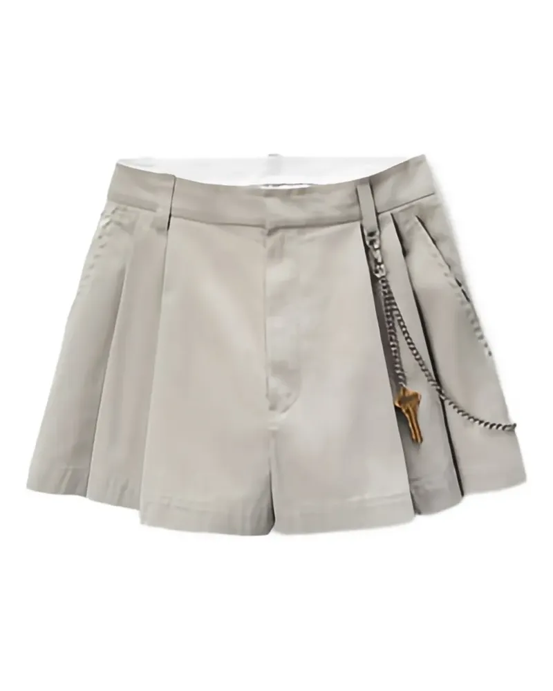 Alexander Wang Plissierte Shorts mit Kettendetail - Grün Grün