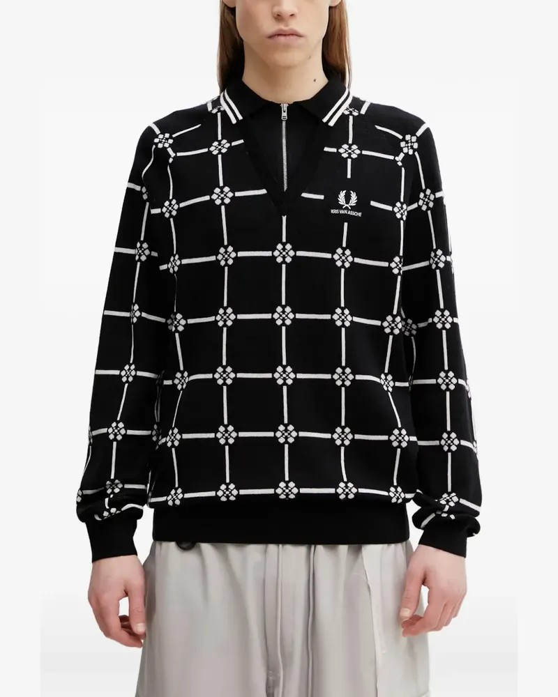 Fred Perry Pullover mit geometrischem Muster - Schwarz Schwarz