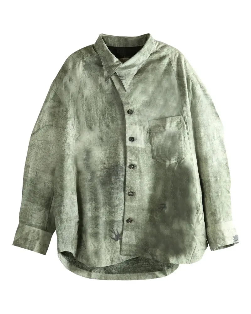 Ziggy Chen buttoned chest-pocket shirt - Grün Grün