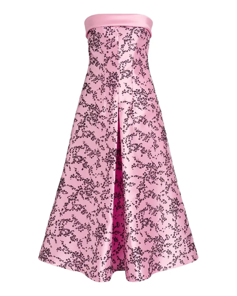 Alberta Ferretti Schulterfreies Kleid mit Blumenprint - Rosa Rosa