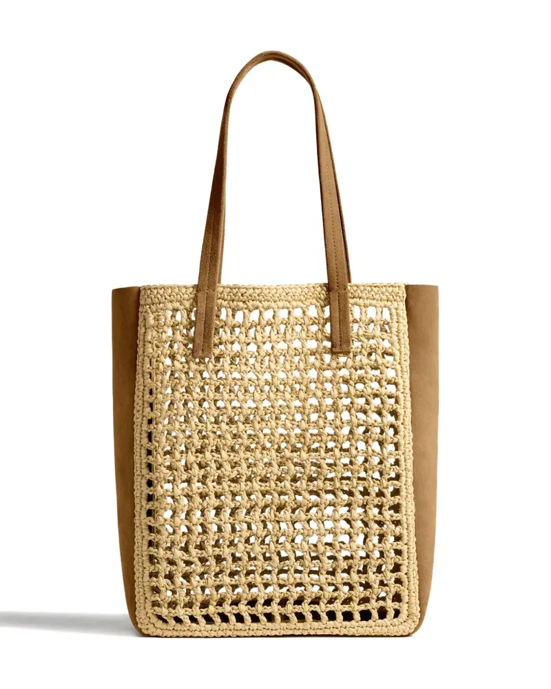 KHAITE Kleiner Zoe Tote Bag mit gewebtem Einsatz - Nude Nude