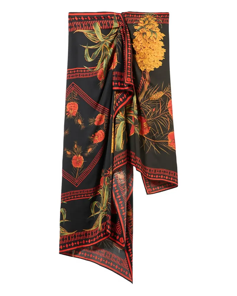 Blumarine Rock mit Schal-Print - Schwarz Schwarz