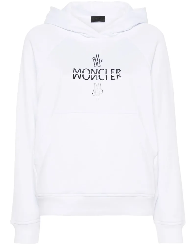 Moncler Hoodie mit Logo-Applikation Weiß