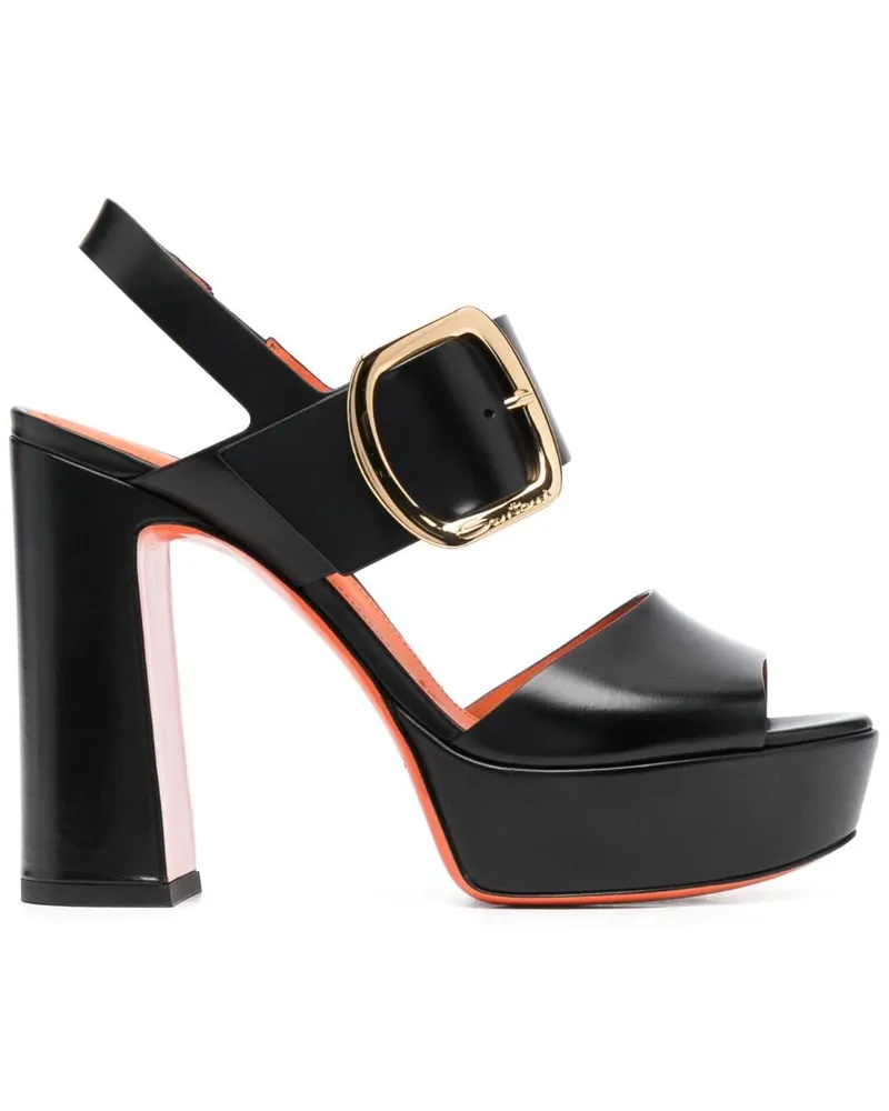 Santoni Sandalen mit Blockabsatz - Schwarz Schwarz