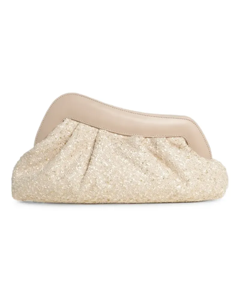 FESTA Milano Nayara tweed clutch bag - Nude Nude