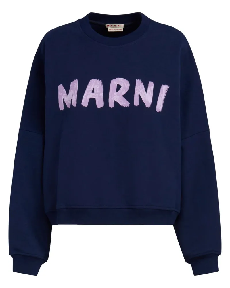 Marni Sweatshirt mit Logo-Print Blau