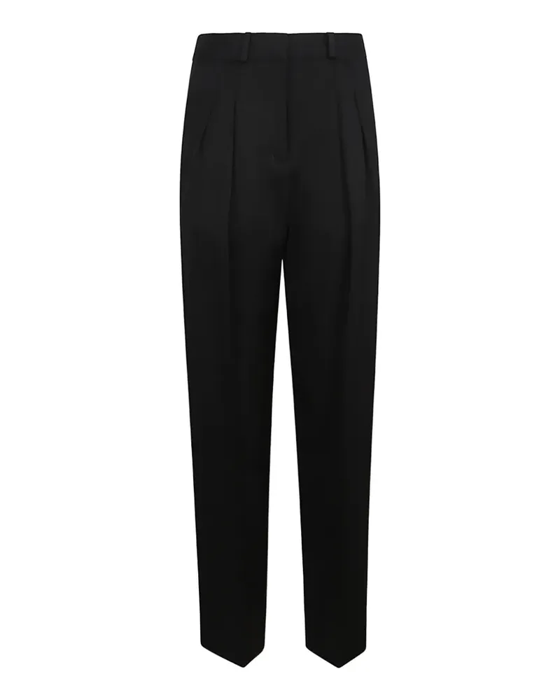 LOULOU Alio pleated twill trousers - Schwarz Schwarz