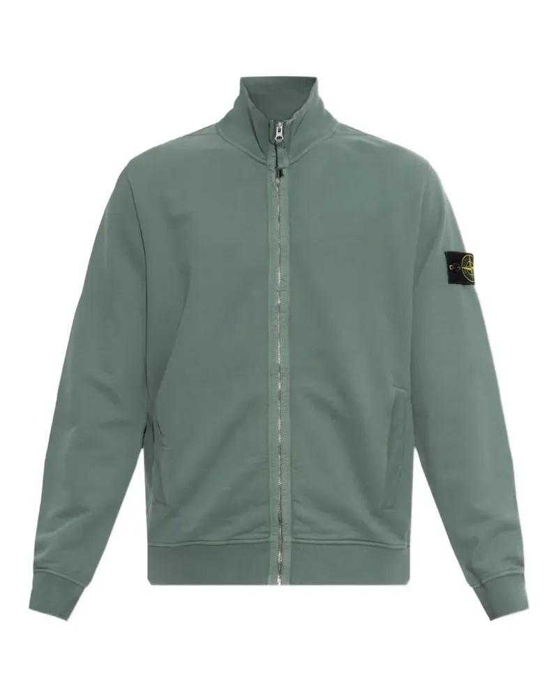Stone Island logo-patch zip-up sweater - Grün Grün