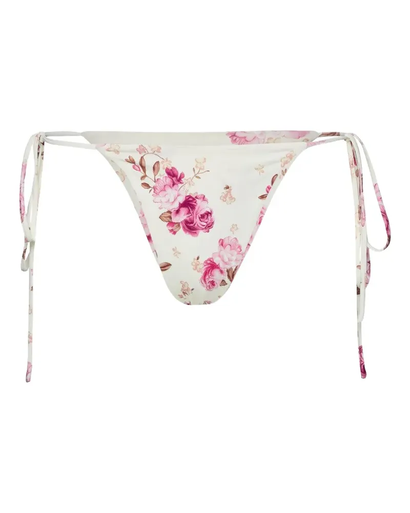 Magda Butrym floral-print tie-side bikini bottoms - Nude Nude