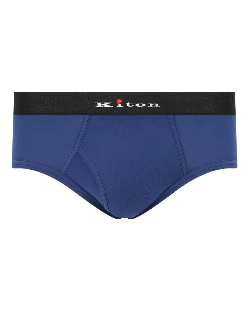 Kiton logo-waistband briefs - Blau Blau