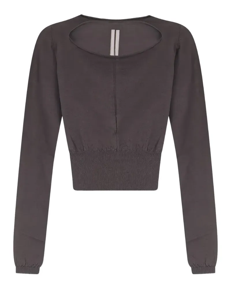 Rick Owens cropped ribbed-trim sweater - Grau Grau