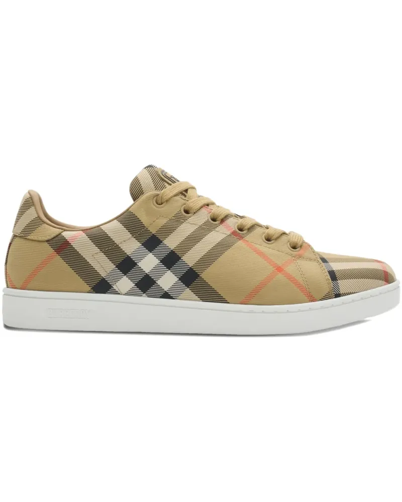 Burberry Set checked logo sneakers - Nude Nude