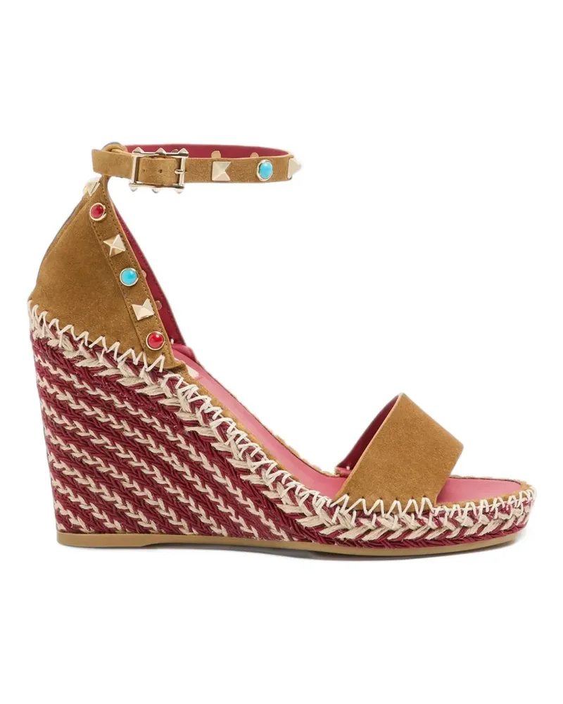 Valentino Garavani Wedge-Sandalen mit Rockstud-Nieten - Nude Nude