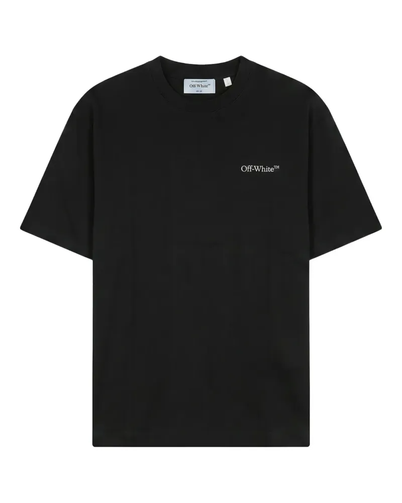 OFF-WHITE logo-embroidered cotton T-shirt - Schwarz Schwarz