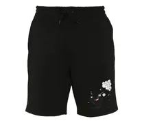 graphic-print track shorts - Schwarz