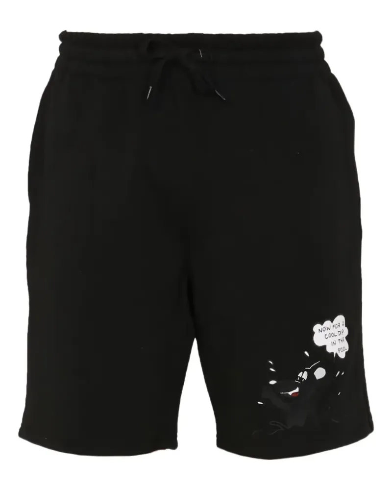 Moschino graphic-print track shorts - Schwarz Schwarz