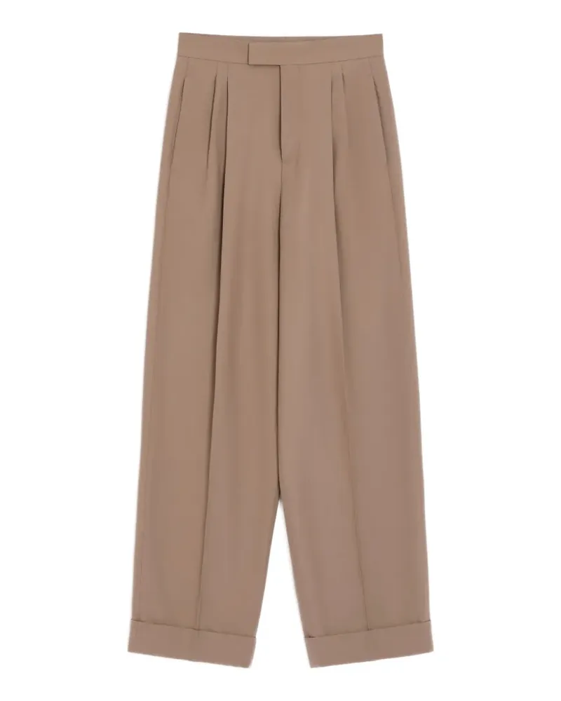 Valentino Garavani Wide-Leg-Hose mit Bundfalten - Nude Nude