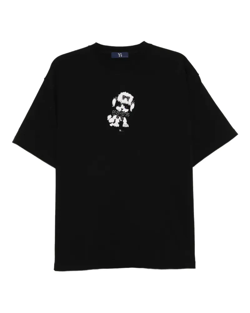 Yohji Yamamoto T-Shirt mit Pudel-Print - Schwarz Schwarz