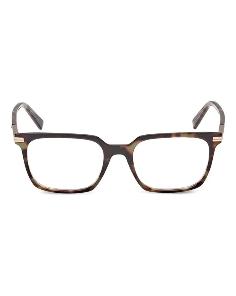 Ermenegildo Zegna Eckige Sonnenbrille mit Havana-Muster - Braun Braun